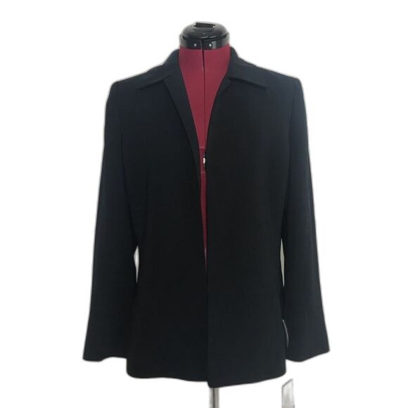 Kasper Blazer Women's Size 8 Midnight Blue Open Front Long Sleeve NWT - Picture 1 of 7